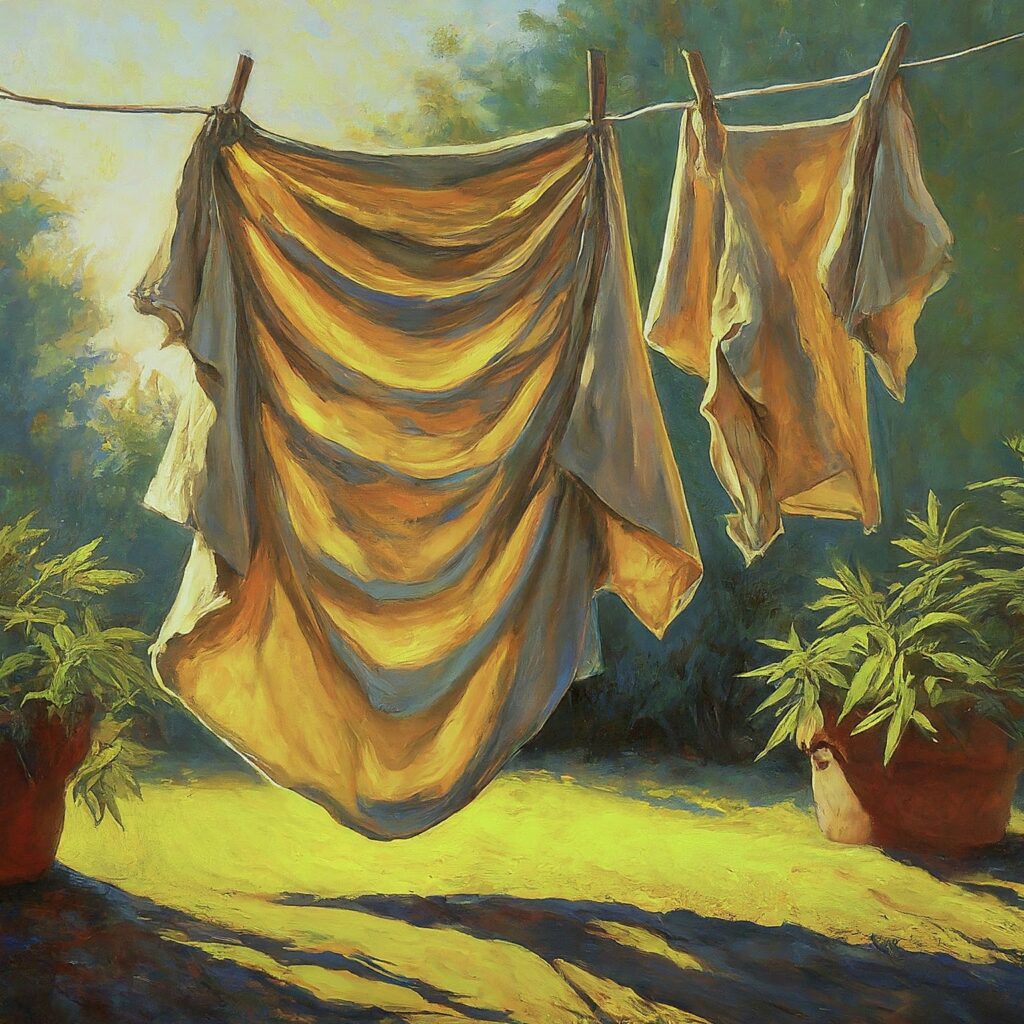 drying hemp textile